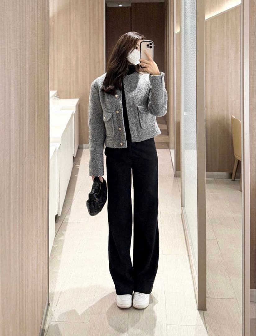 【タグあり】ZARA ゴールドボタンブークレジャケット　3046/827