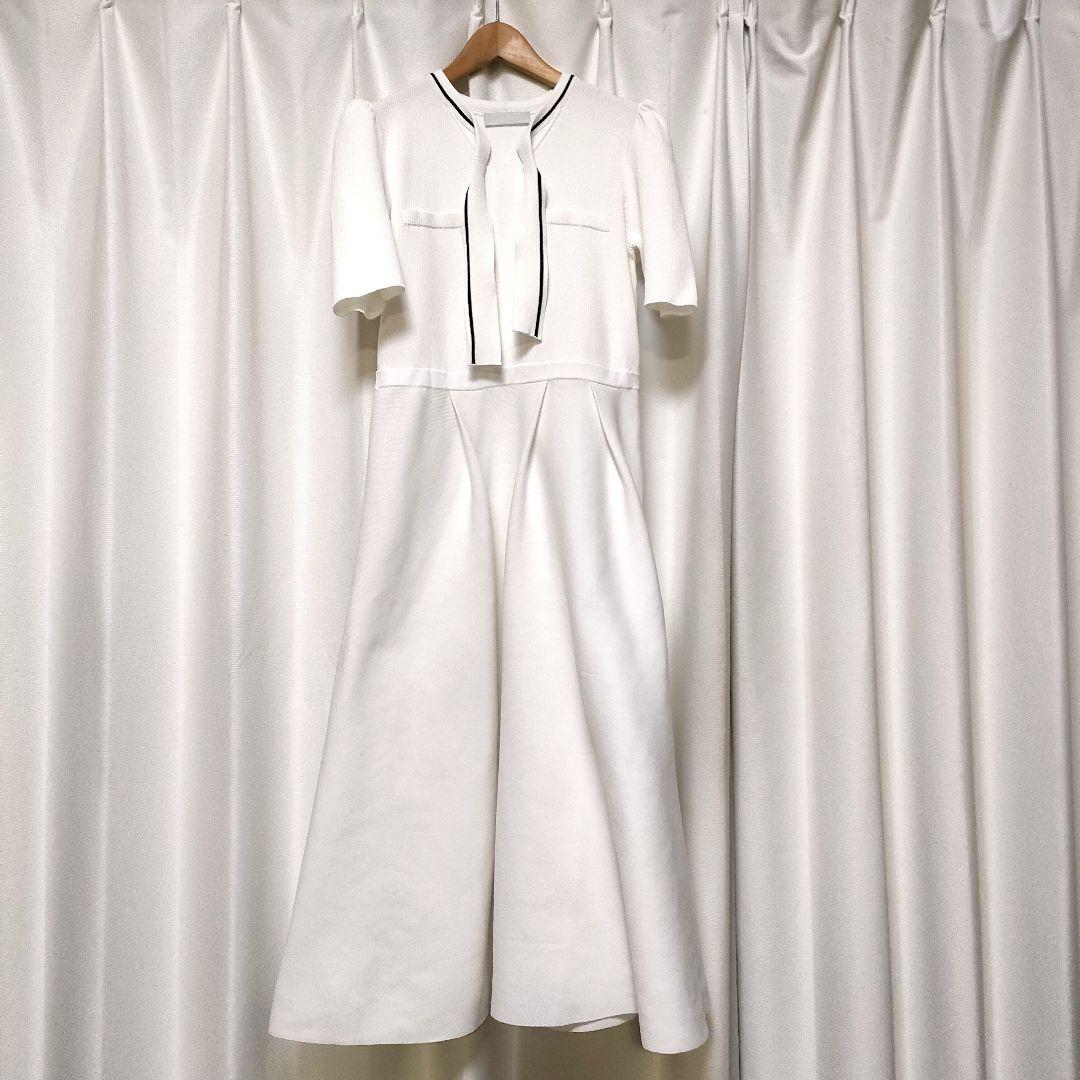 【極美品】セルフォード ボウタイニットワンピース 38