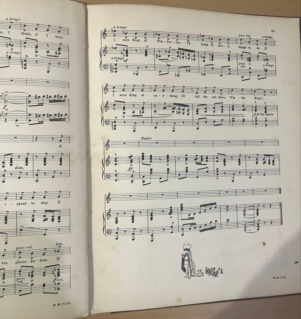 No.422 アンティーク 古書 洋書 音楽 楽譜　テディベア くまのプーさん