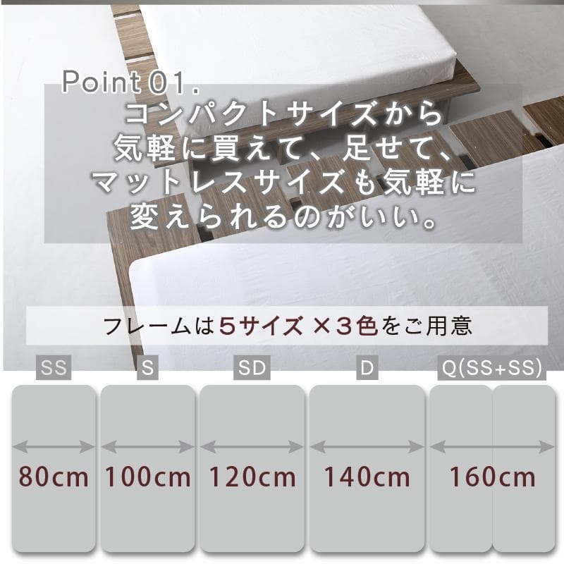 【最安値】ダブルベッド 頑丈 すのこベッド ベッドフレーム単品 新品送料込