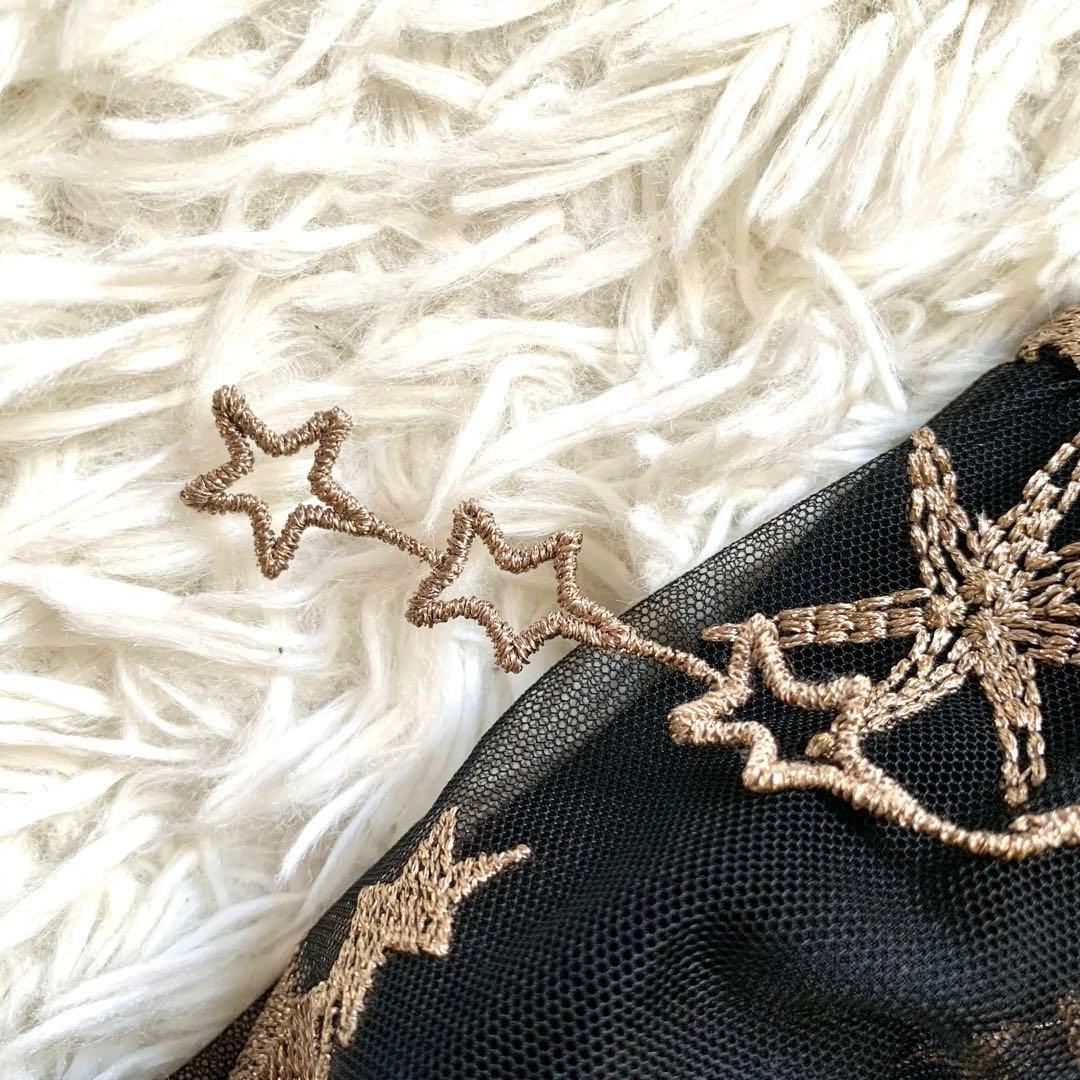 新品✨高級感 グレースコンチネンタル スター刺繍フレアドレス ワンピース ラメ