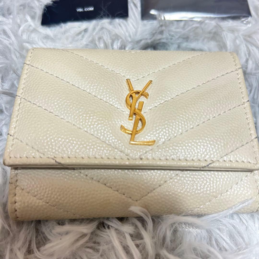 SAINT LAURENT アイボリー キーケース
