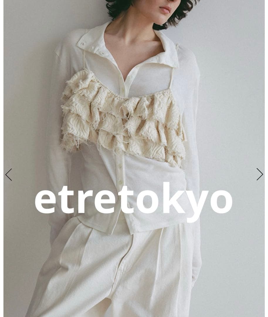 etretokyo ベージュ ジャガードオーバーキャミソール ビスチェ