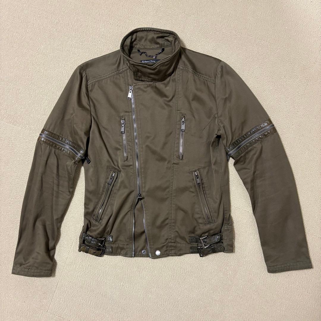 極美品02derivレザー切替ライダースジャケットLM程度¥55000日本製