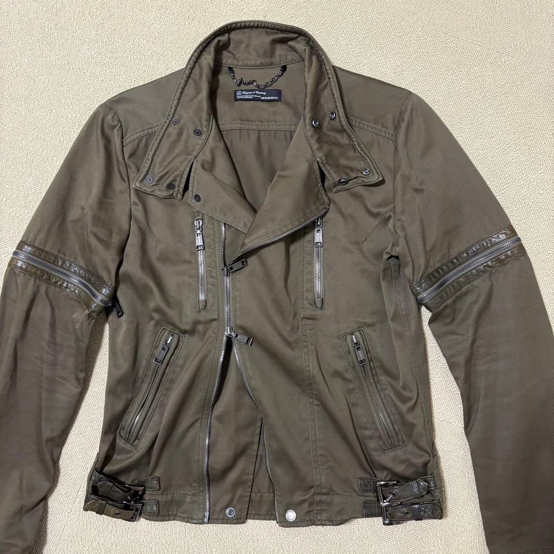 極美品02derivレザー切替ライダースジャケットLM程度¥55000日本製