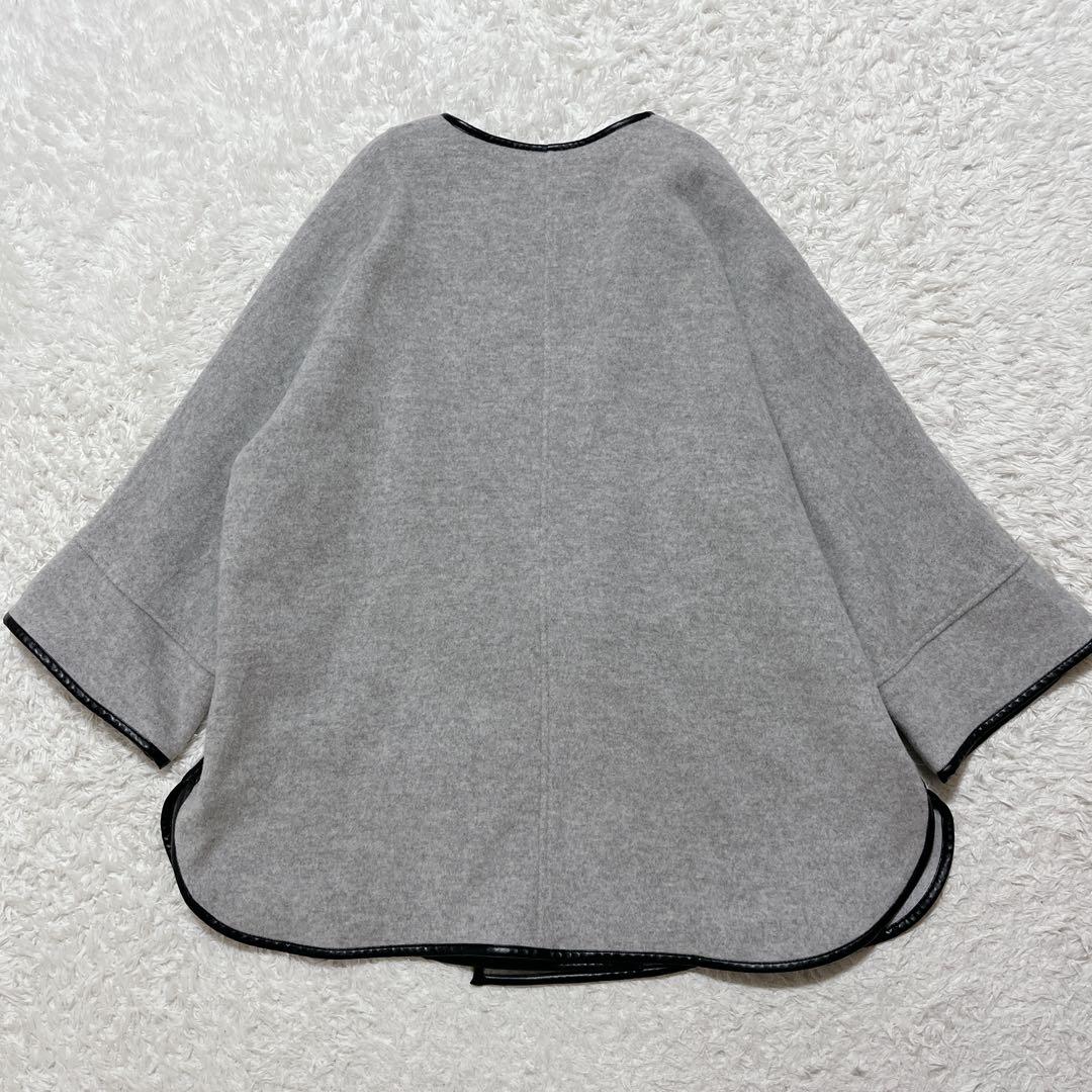 タグ付き新品✨anysis パイピングポンチョコート　ウール　グレー　M