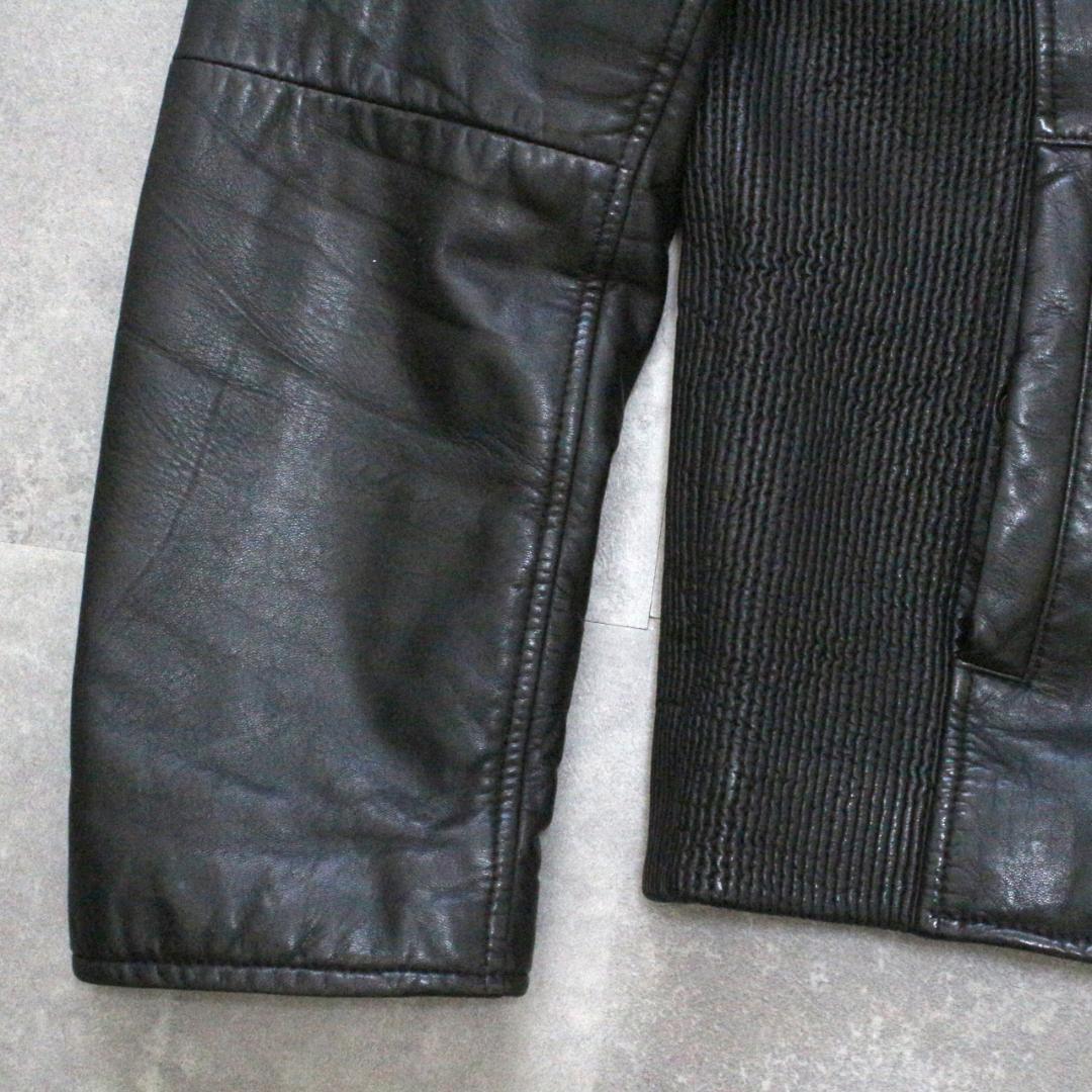 ARMANI COLLEZIONI レザージャケット 黒 50 XL シングル