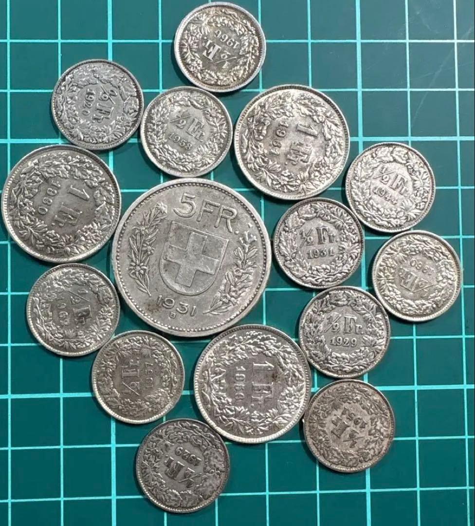 スイス5.1.½フラン銀貨 銀貨 銀 銀製品  外国