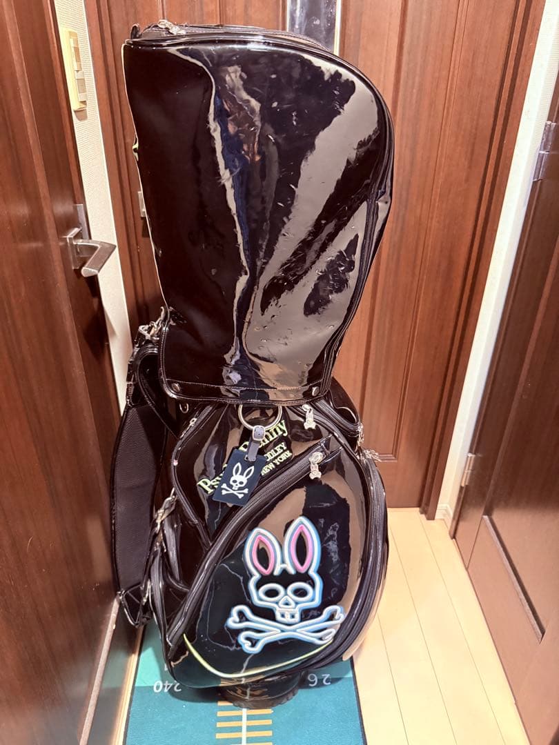 Psycho Bunny ゴルフ キャディバッグ 9型 黒エナメル