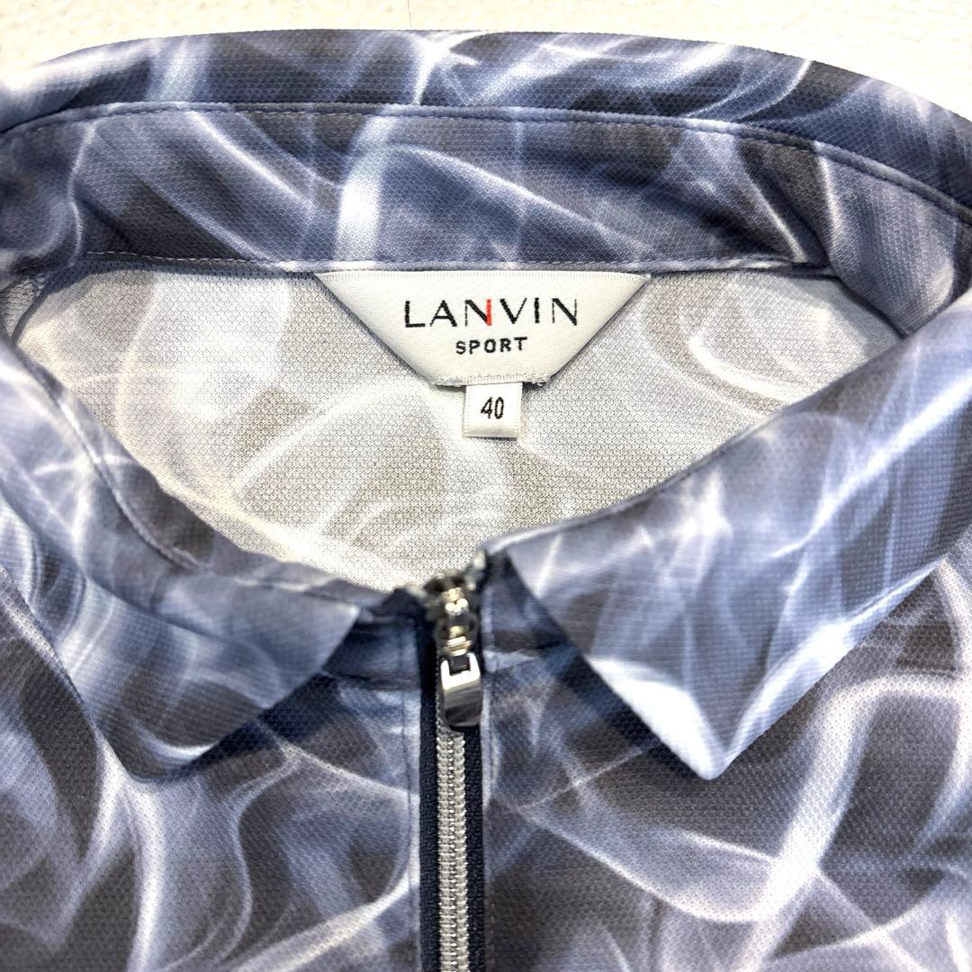 【美品/レディースL】ランバンスポール　LANVIN　ゴルフ　ポロシャツ　ジップ