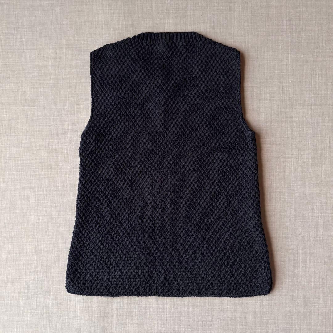 美品 INVERALLAN インバーアラン コットン ニットベスト ネイビー
