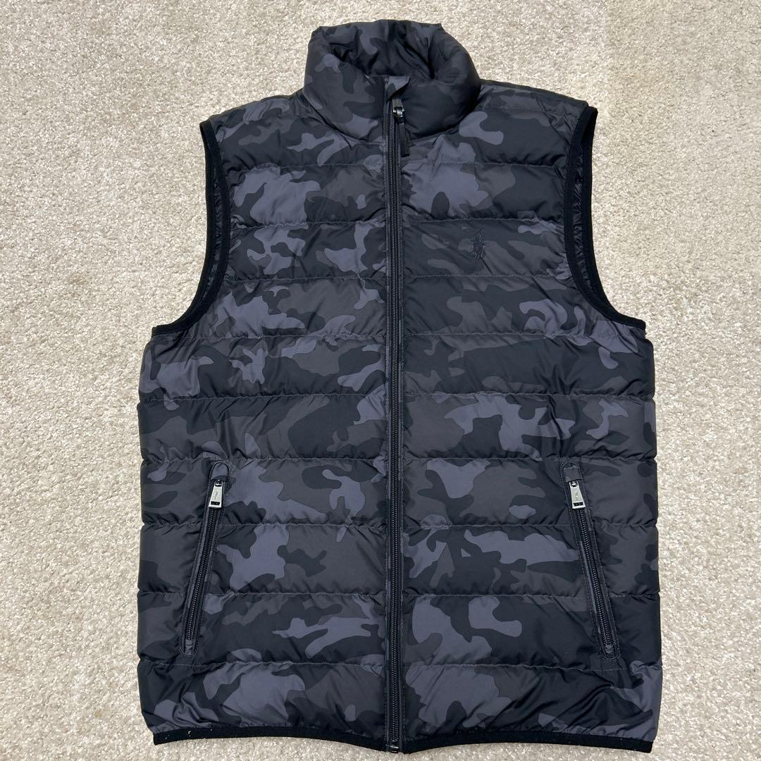 Polo Ralph Lauren ブラックグレー迷彩 ダウンベスト