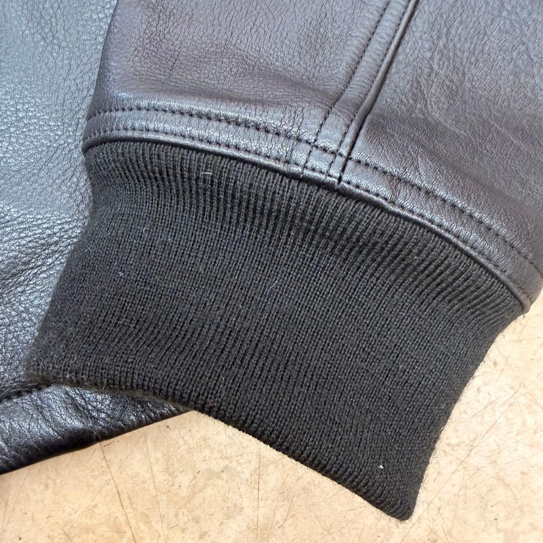 ノンネイティブRIDER BLOUSON牛革2黒ノーカラーライダース