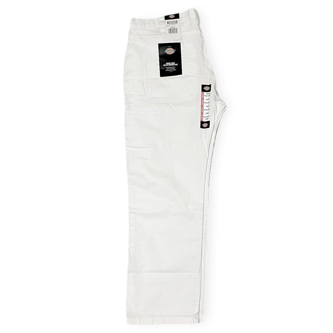 新品36x30 ホワイト DICKIES ダブルニー ペインター パンツ