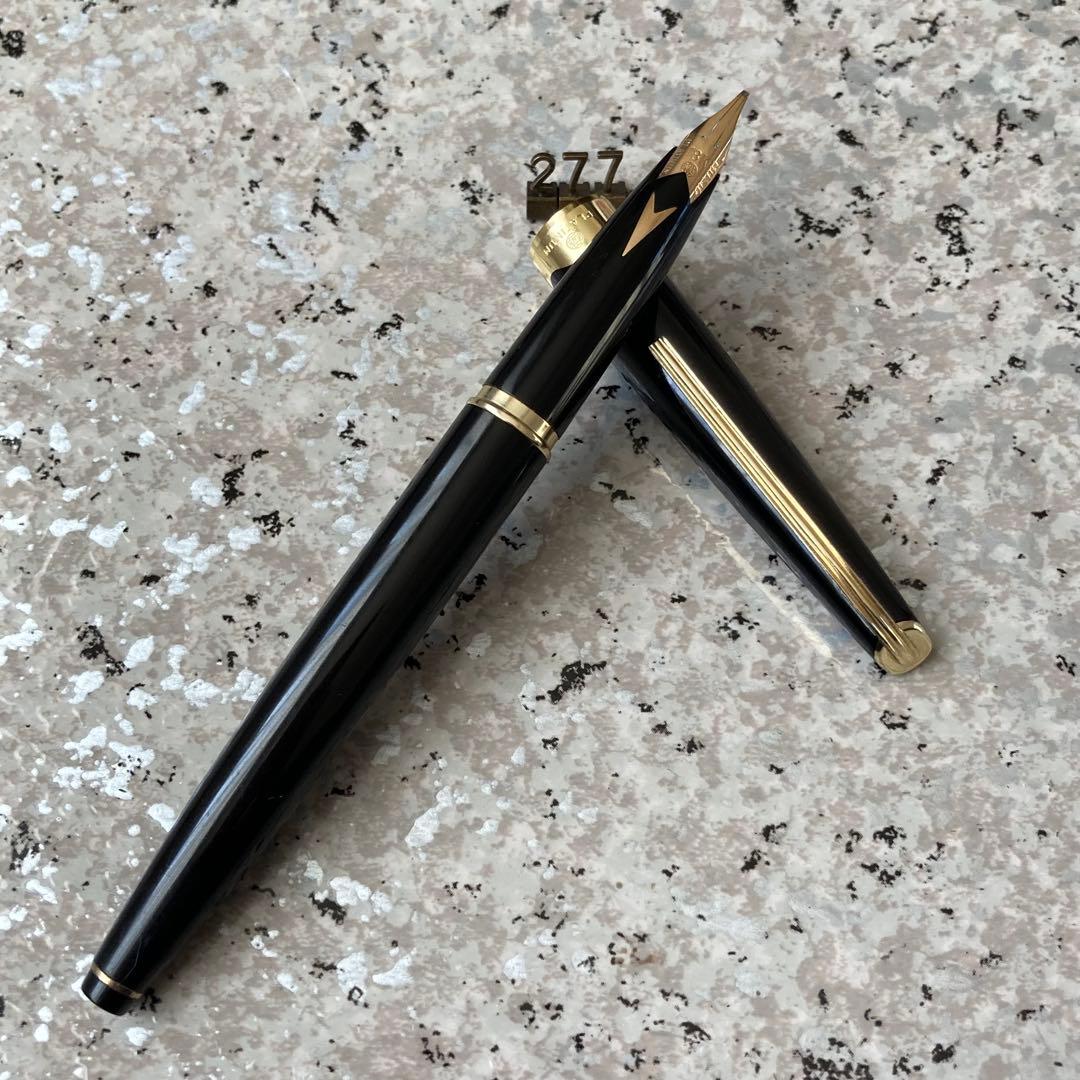 #277 オーバーホール済み 万年筆 PLATINUM 象嵌 ロング 18k
