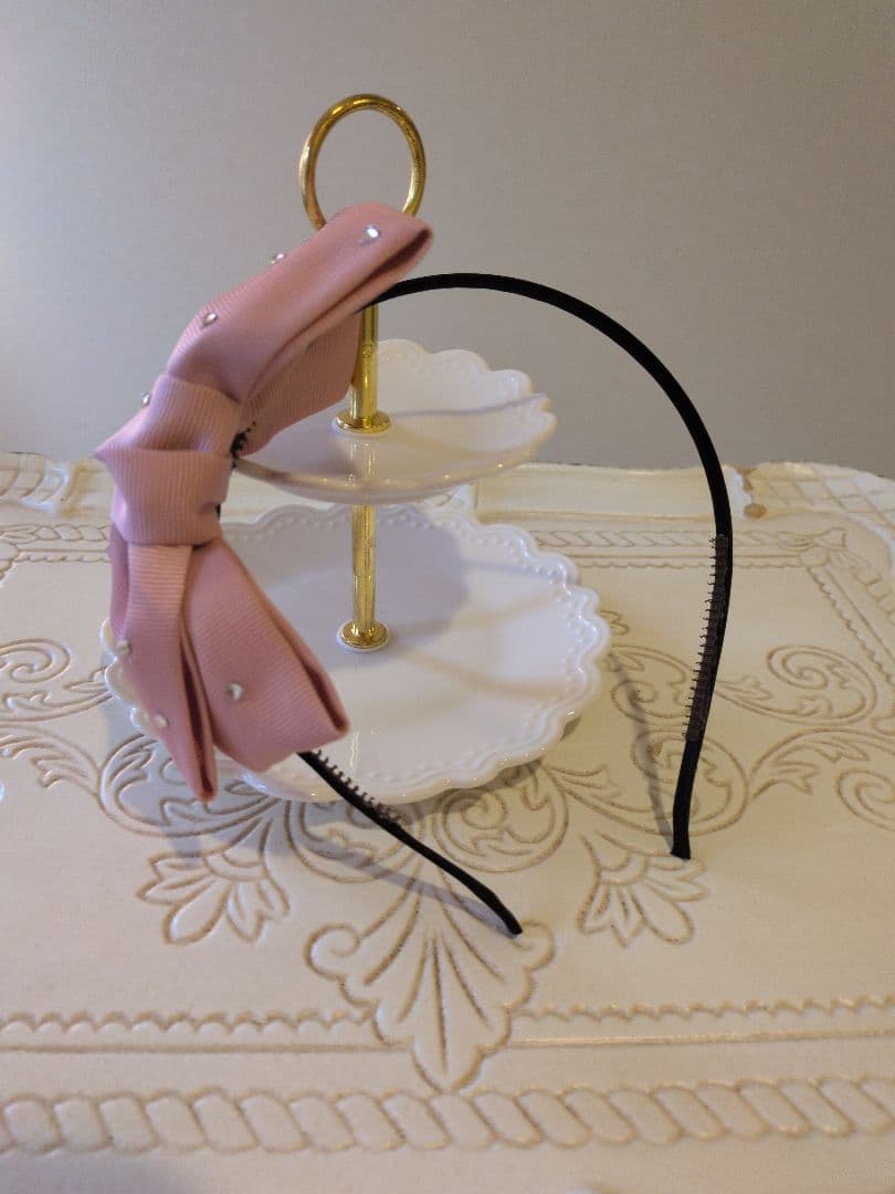 【3gb・ピンク】ビッグリボン・バレッタ(3段)ウェディング　普段使いに