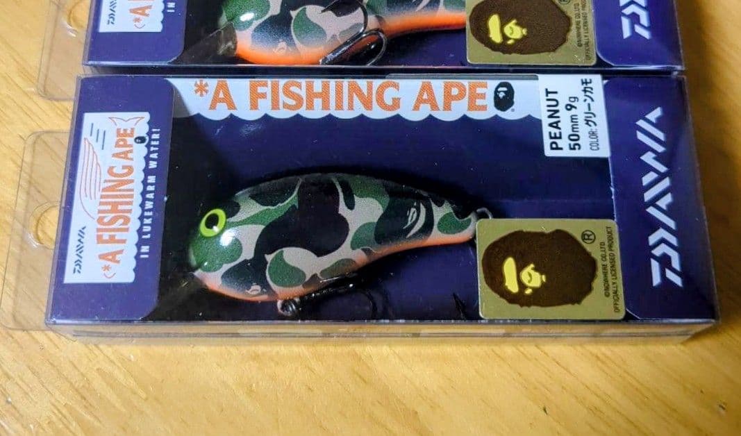 エイプ　A FISHING APE グリーンカモ　ピーナッツ　DAIWA　1個