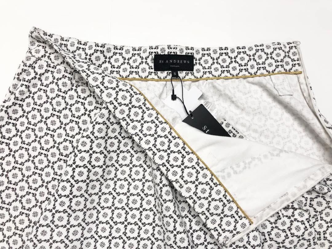 ○★新品未使用　St ANDREWS　アザミケルトプリントスカート　S　ホワイト