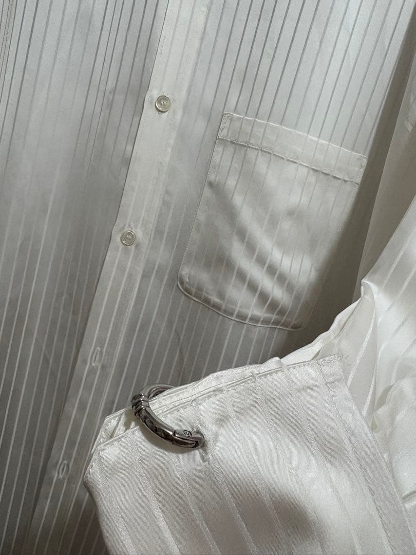【美品・試着のみ】JOSEMOON SATIN STRIPE SHIRT