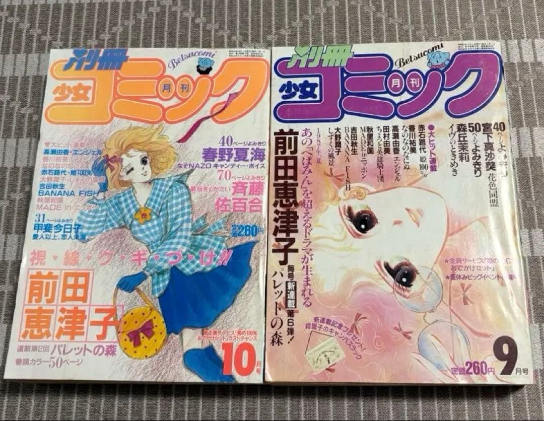 別冊少女コミック 昭和62年9月号・10月号 2冊セット