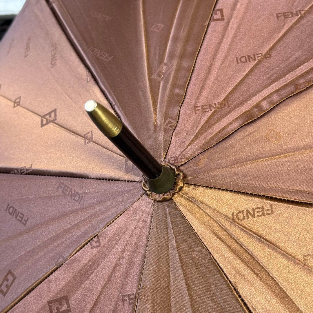 極希少 美品 FENDI フェンディ ヴィンテージ ズッカ柄 長傘 雨傘 ロゴ