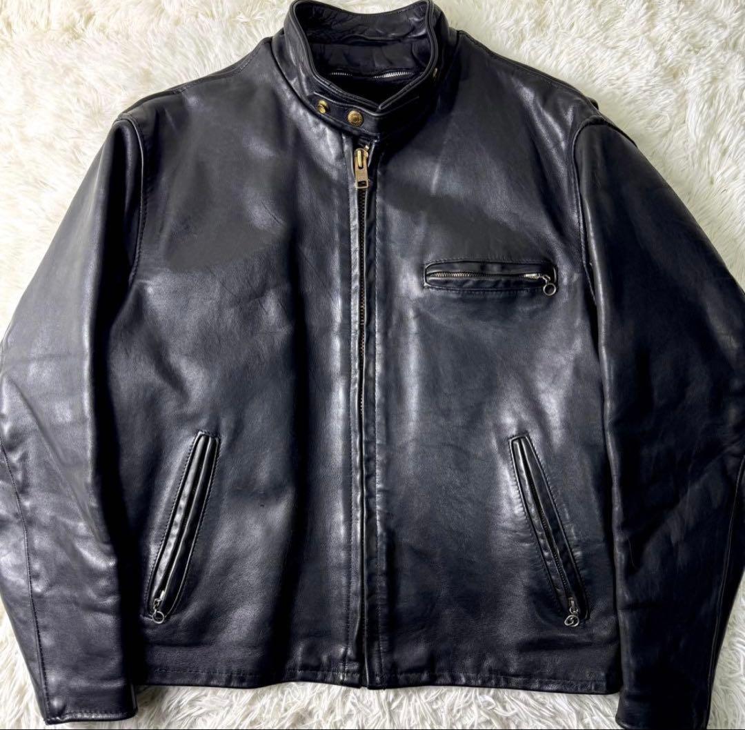 希少モデル✨schott ライダースジャケット　シングル　641G 黒　42