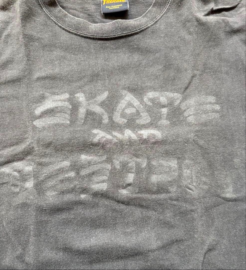 90s THRASHER Tシャツ ブラック フェード モーション文字