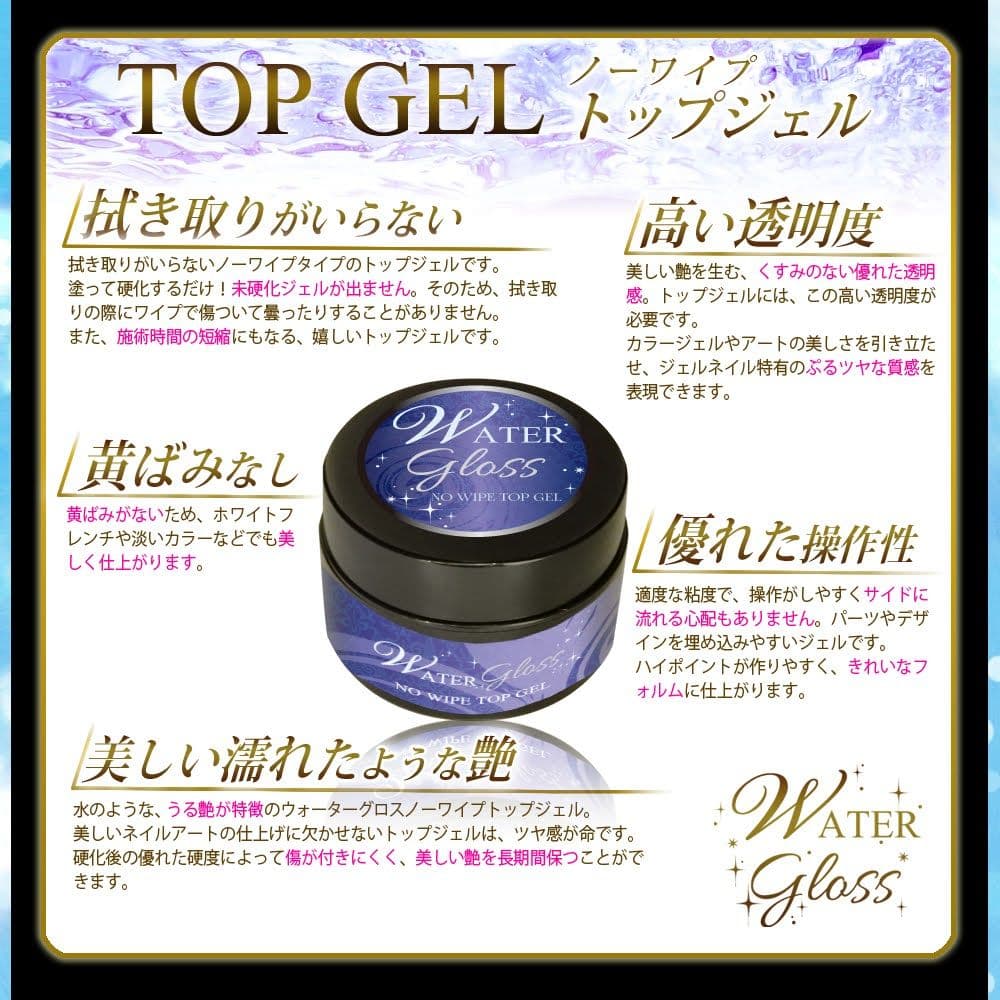 5個組　ウォーターグロスジェル ノンワイプトップジェル 30g