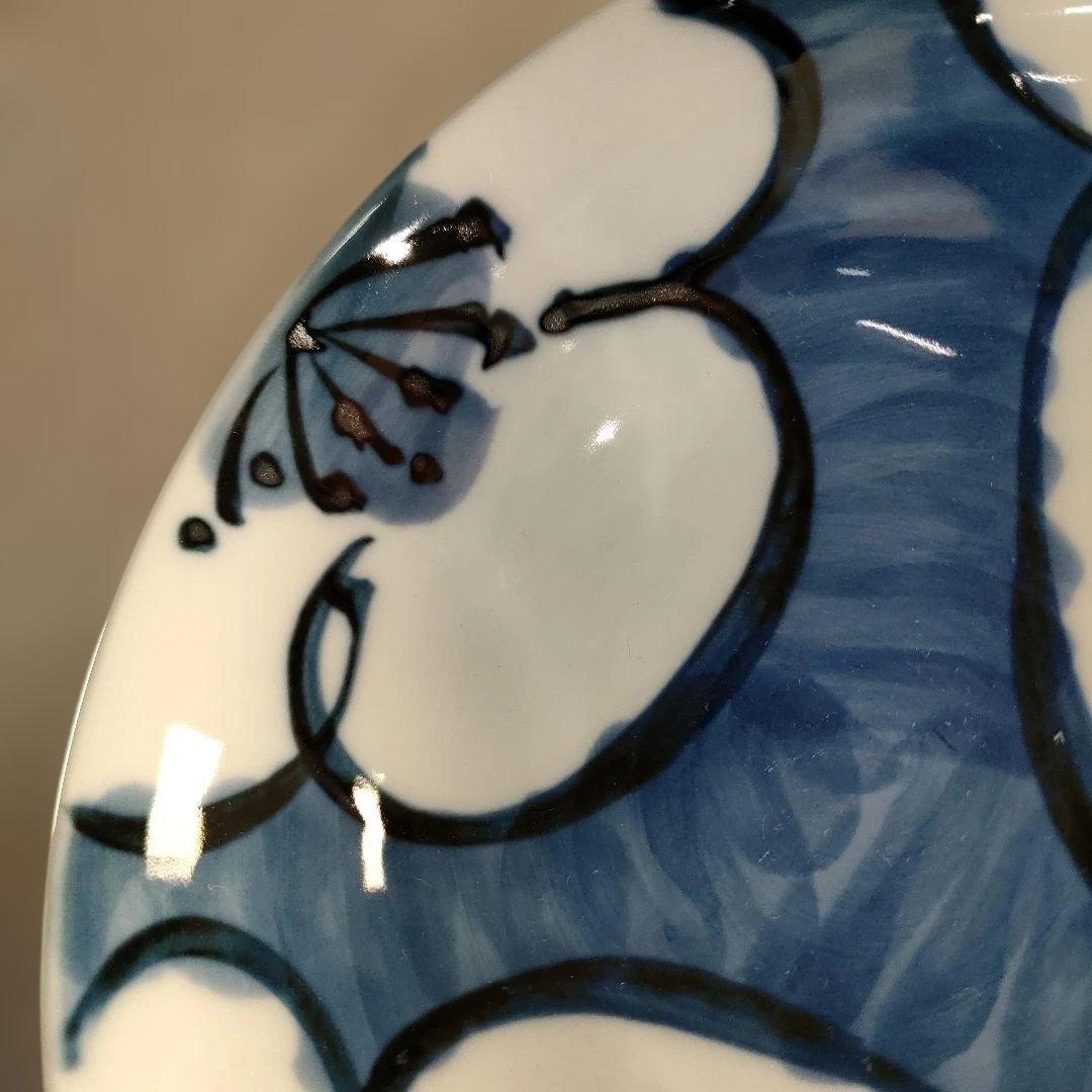 A1402-11/有田焼/源右衛門窯/染付梅絵飯碗5客/茶碗/茶道具/懐石道具/