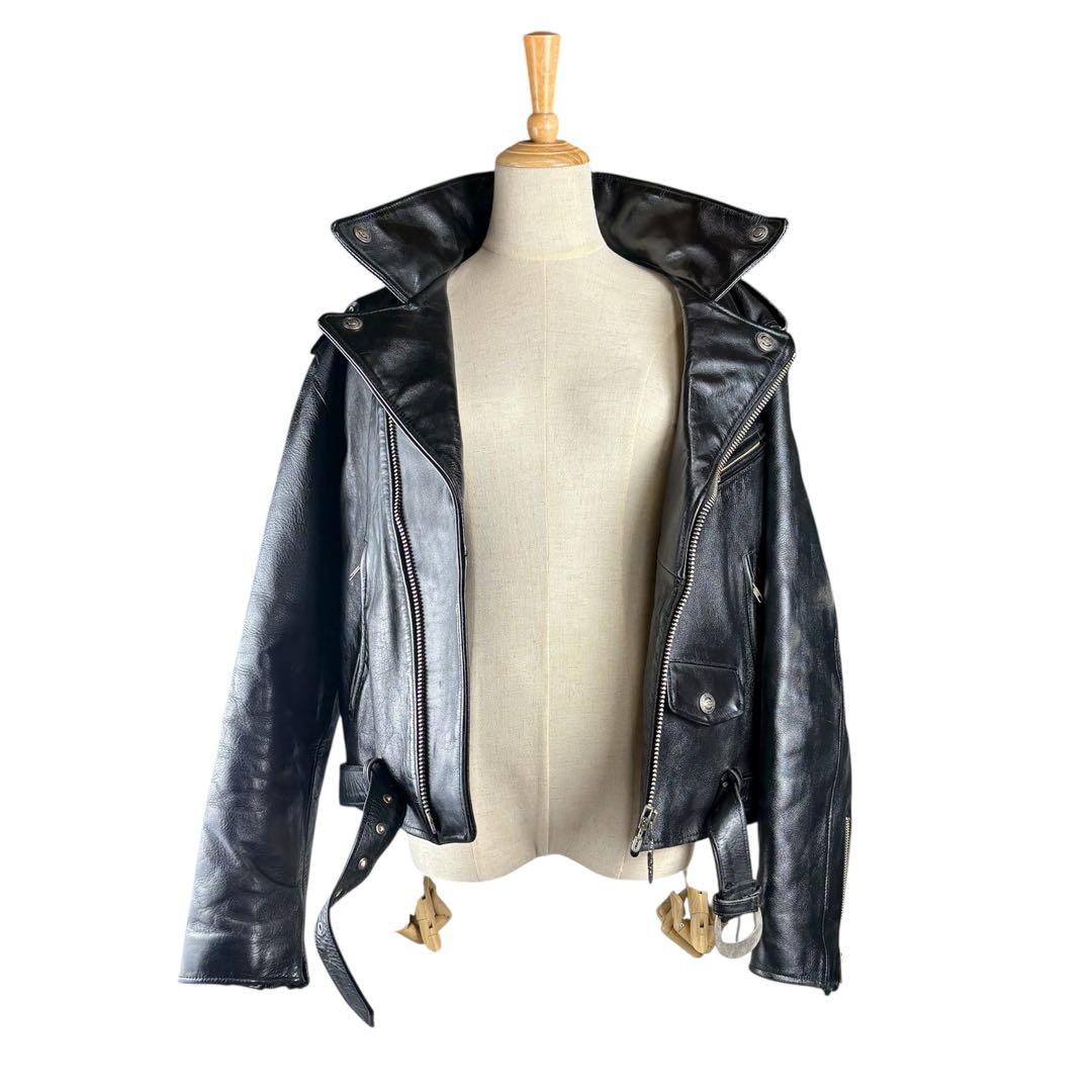 ハーレーダビッドソン　HARLEY ダブル　レザー　ライダースジャケット　L 黒