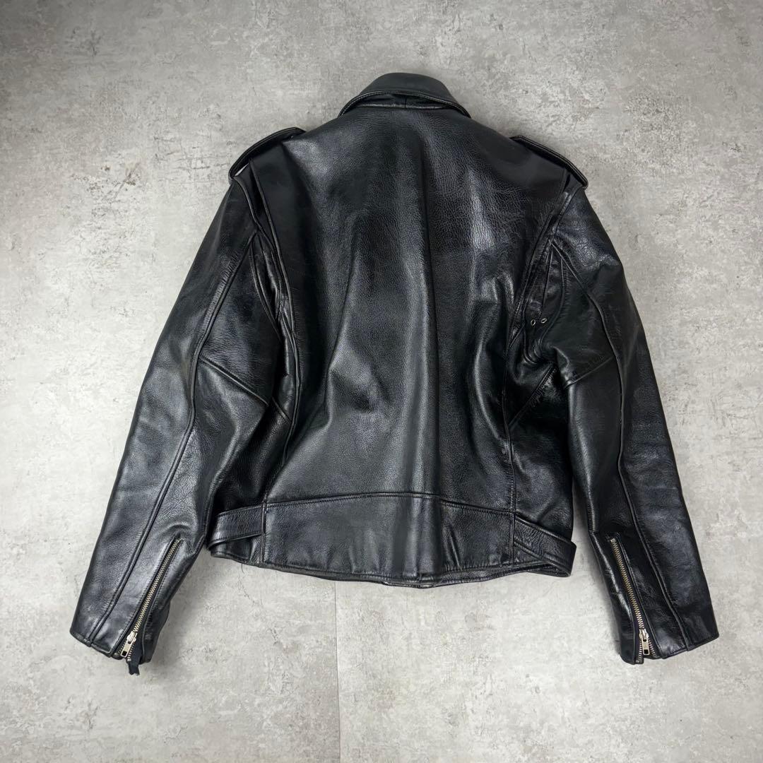 ハーレーダビッドソン　HARLEY ダブル　レザー　ライダースジャケット　L 黒