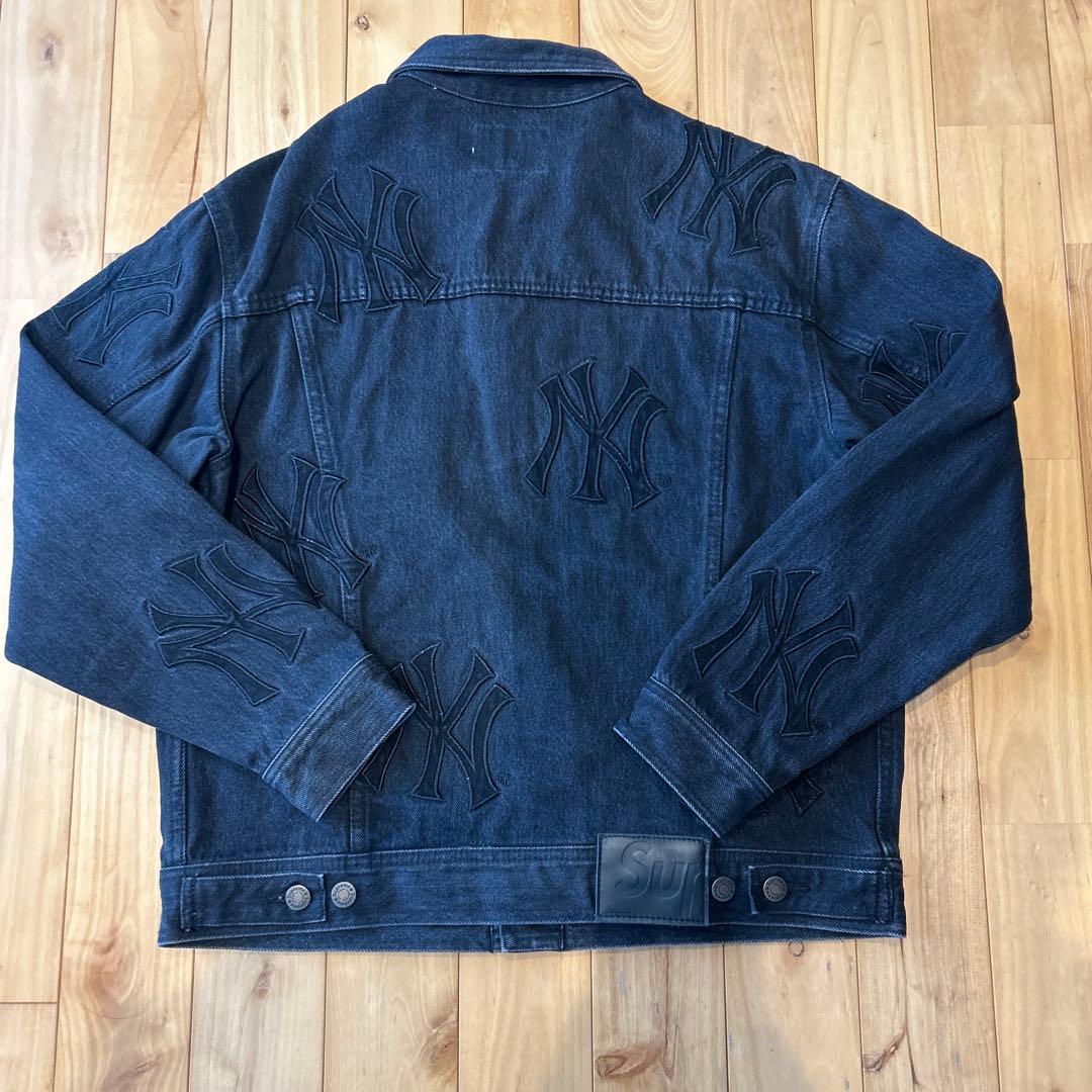 Supreme Yankees エンボス デニム ジャケット S