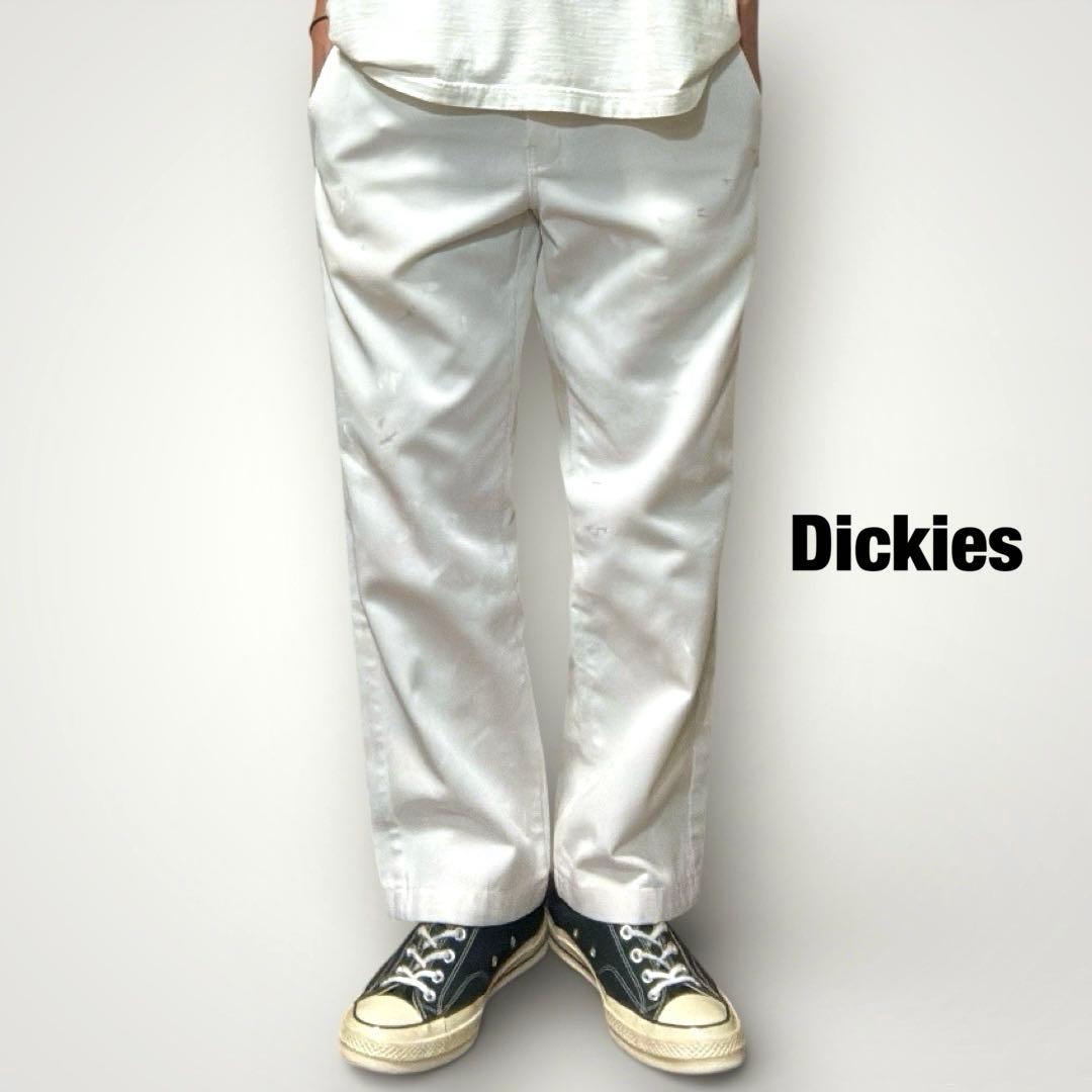 Dickies WD874 ワークパンツ 白 ペンキ ペイント 一点物