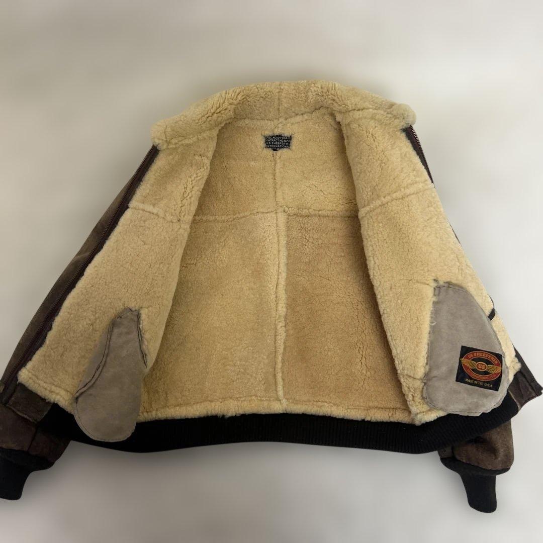 希少　ビンテージ USA製 B-6 US SHEEPSKIN Lサイズ程度