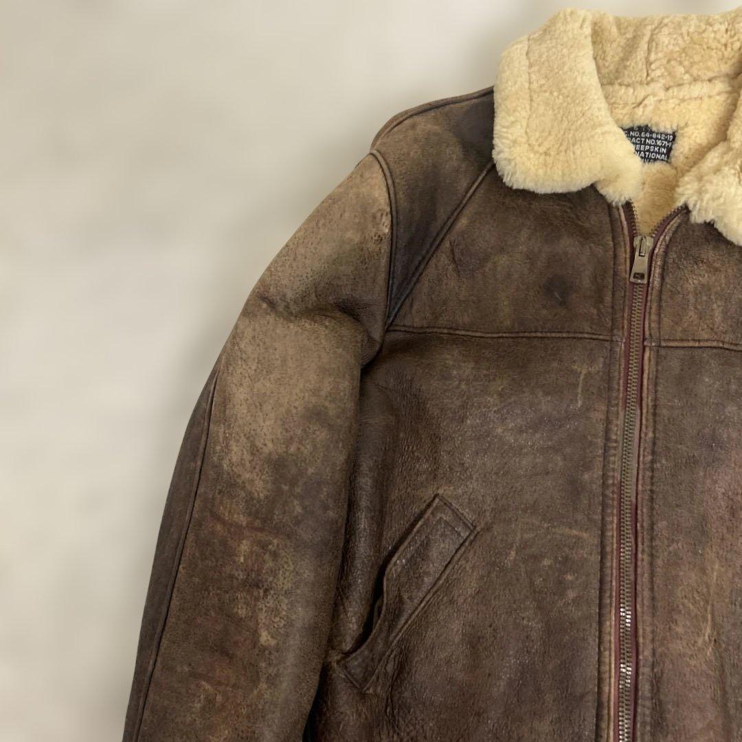 希少　ビンテージ USA製 B-6 US SHEEPSKIN Lサイズ程度