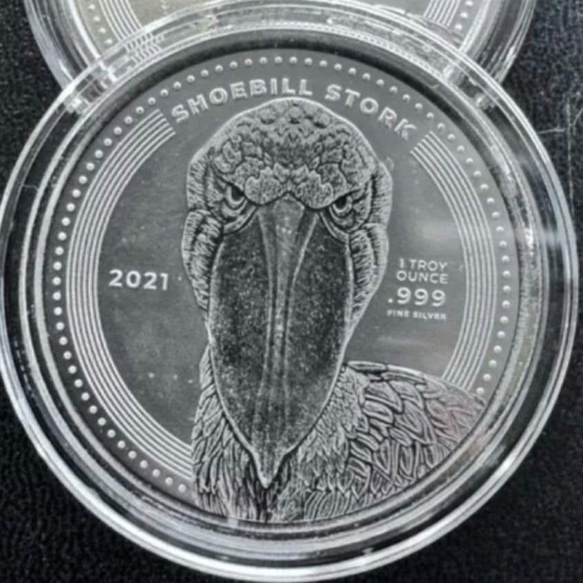★完売品★2021年 ハシビロコウ 1オンス 銀貨　保証書付　 純銀インゴット