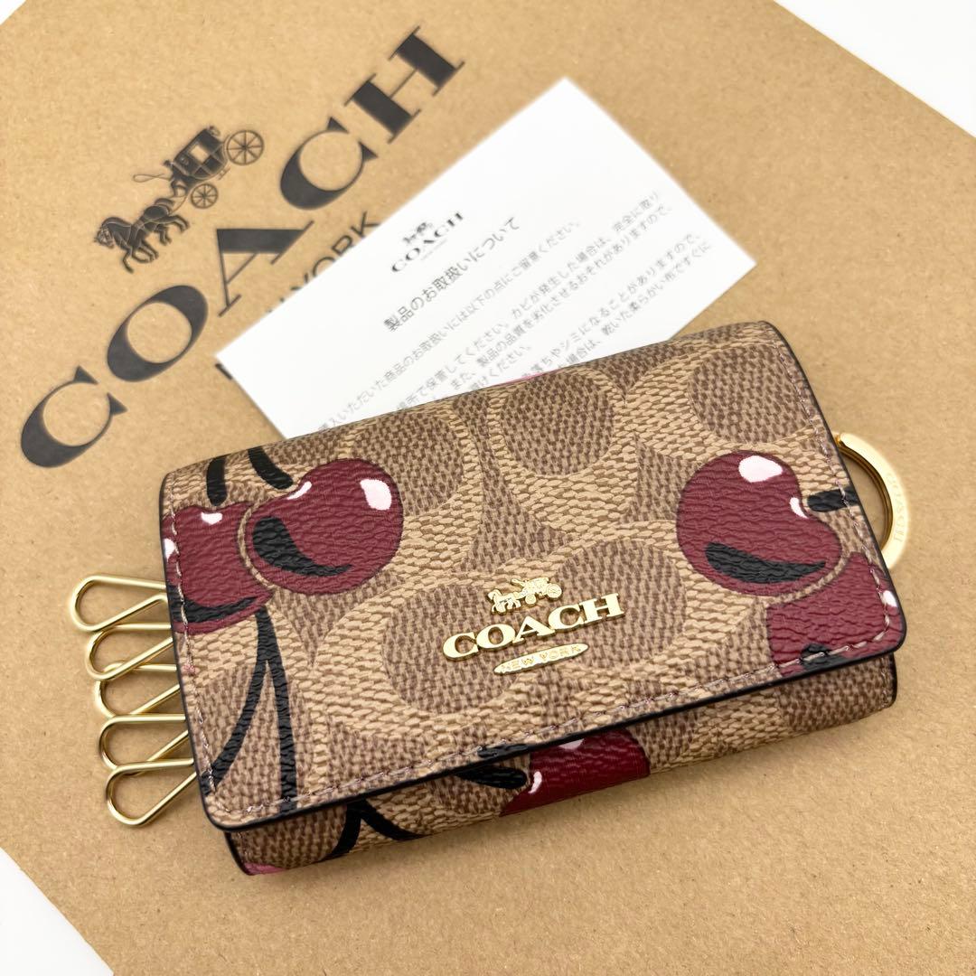 【COACH☆新品】☆ファイブ リング キー ケース☆シグネチャー キャンパス☆