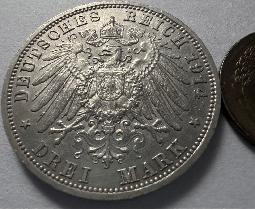 t*o様 1914年 ドイツ プロイセン王国3マルク銀貨　ウィルヘルム2世