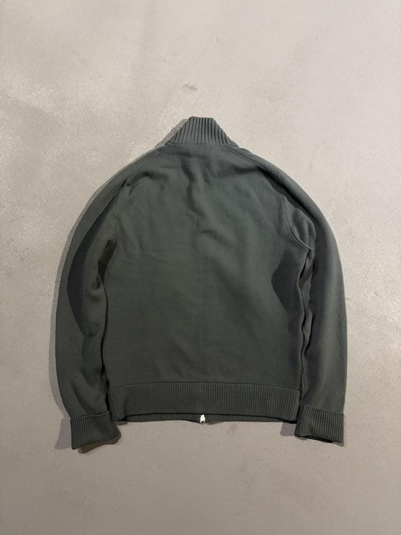 ジャケット・アウター HERMES suede leather ds knit green