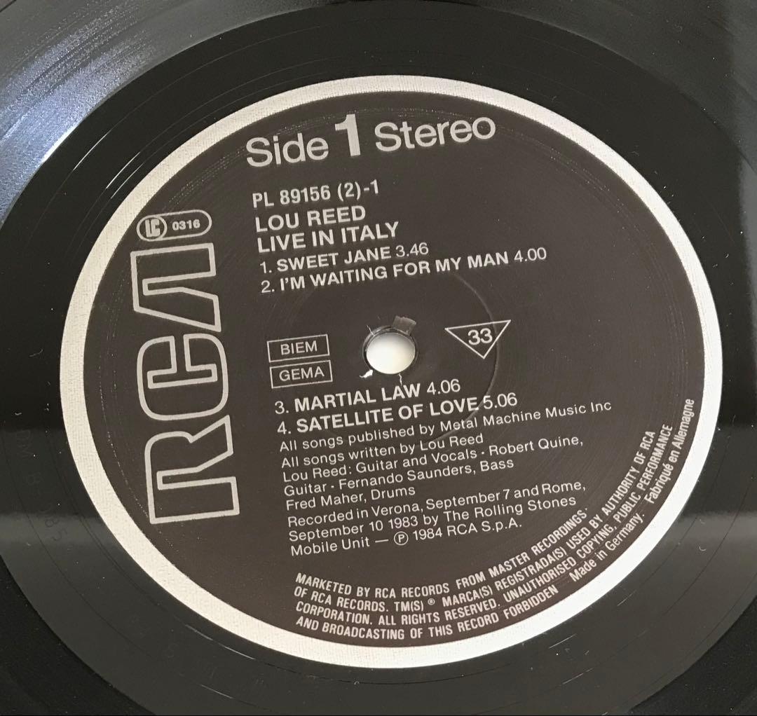 ◾️高音質️GEオリジナル盤■LOU REED / ルーリード■Live In It