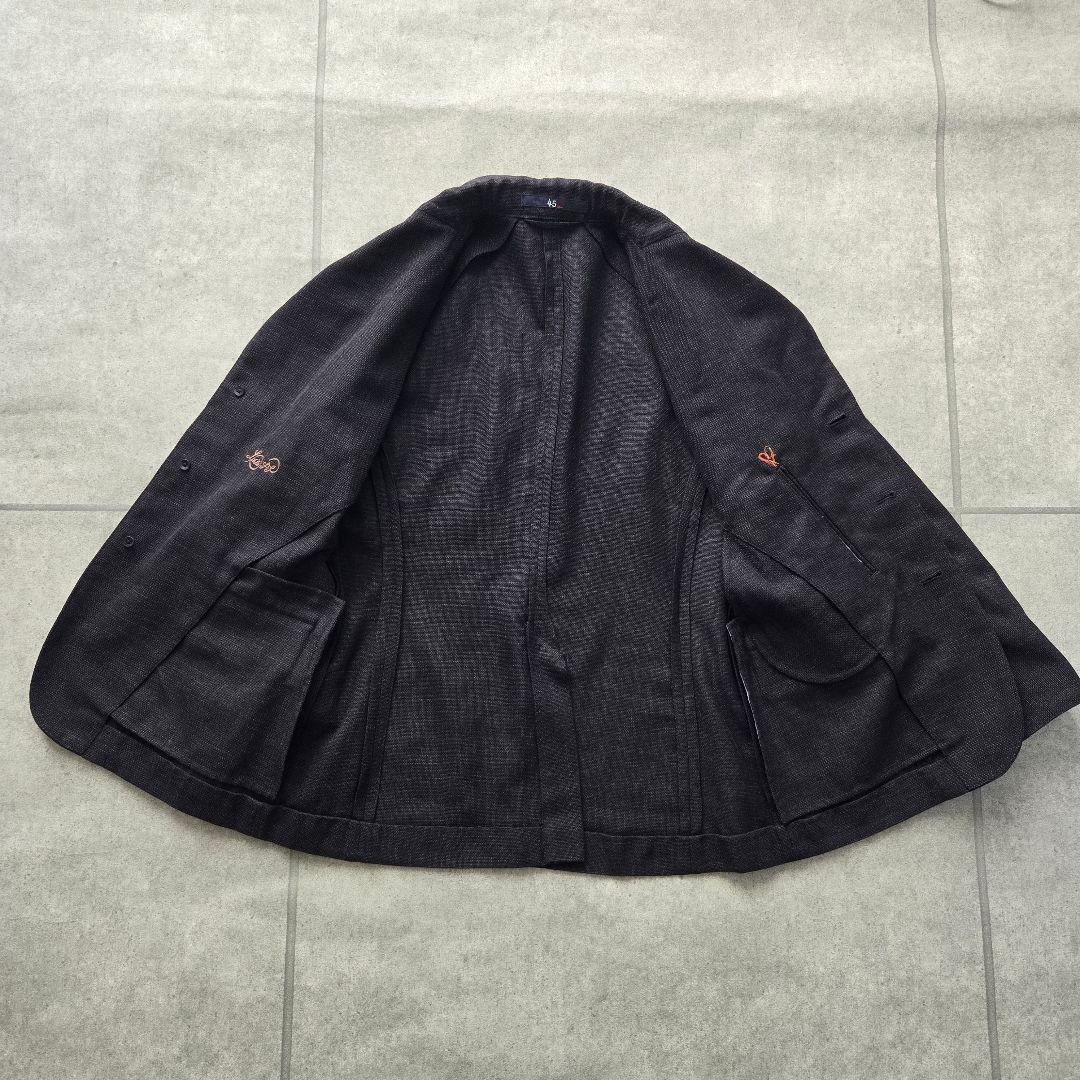 45R ウール リネン シルク ルーシー ジャケット ネイビー