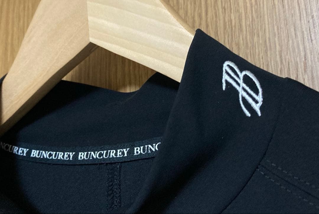 バンクレイ BUNCUREY ゴルフ ウエア モックネック 長袖 黒 シャツ 5