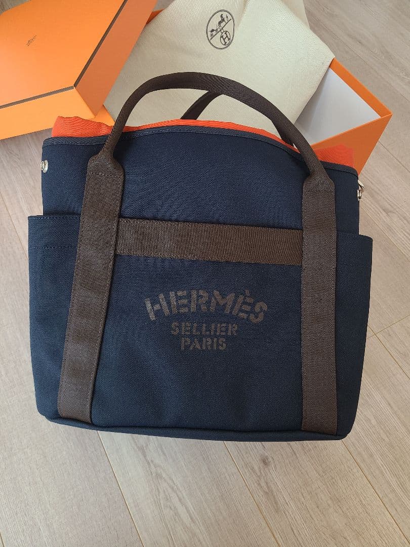 美品HERMES エルメス サックドパンサージュ ネイビー亀梨和也愛用