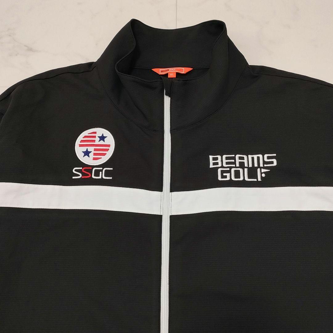 ビームスゴルフ　ジップジャケット　ストレッチ　ロゴ刺繍　ブラック　XLサイズ