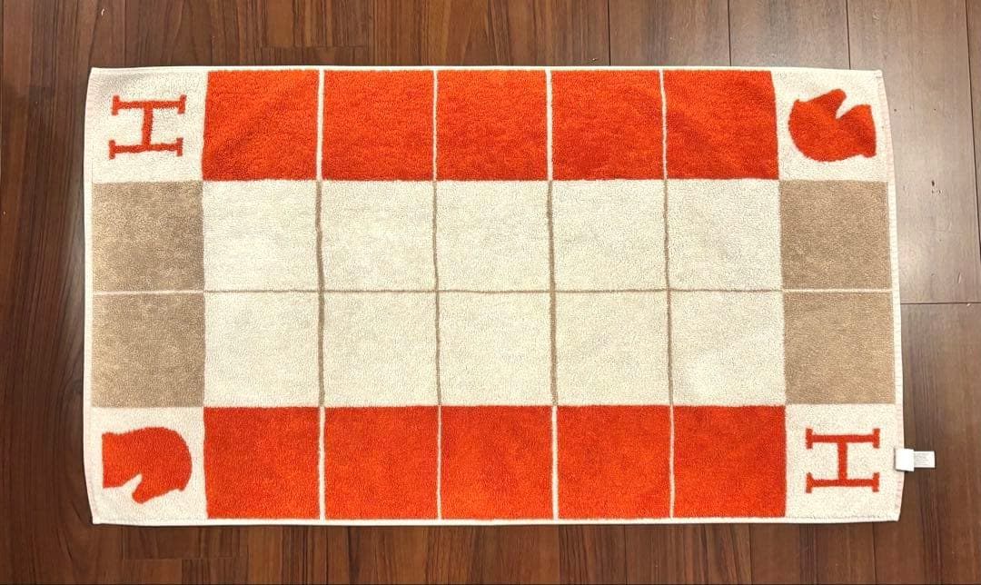 HERMES エルメス タオル アヴァロン レッド 大きめ 54㎝×94cm