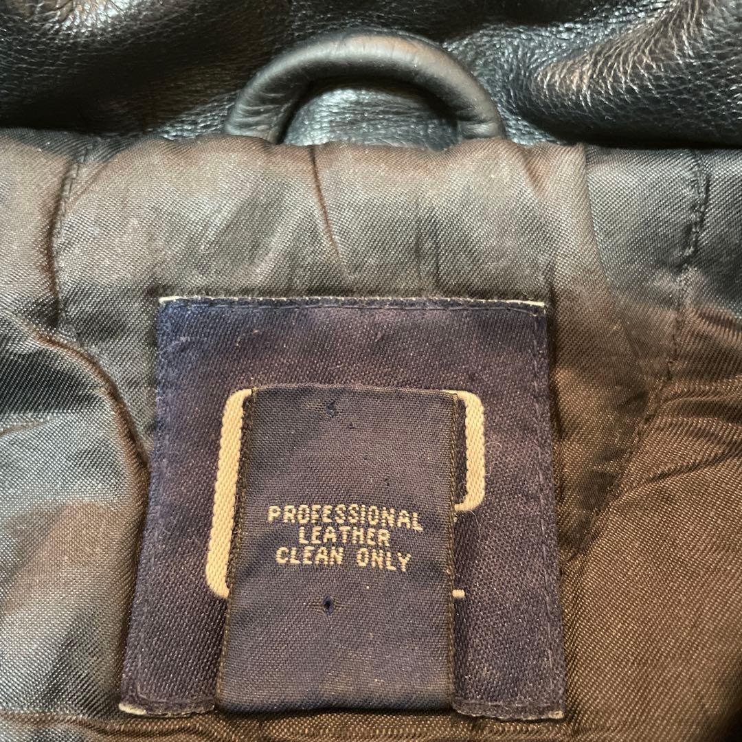 極美　90s〜　OLD GAP Leather Car Coat ブラックM