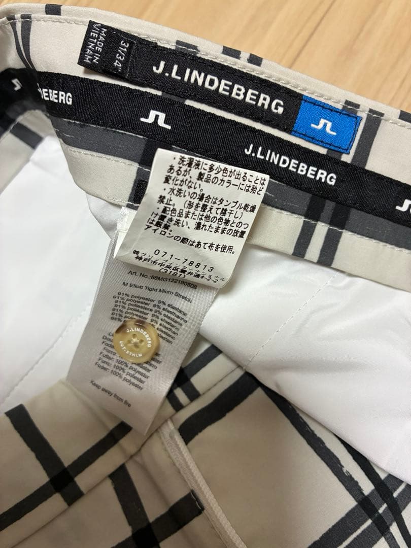 未使用 J.LINDEBERG ゴルフパンツ チェック柄 メンズ31/34